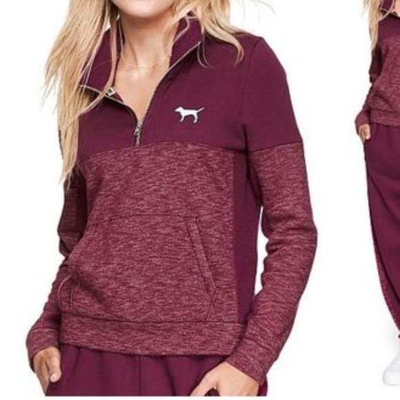 PINK Victoria's Secret Tops - PINK VICTORIAS SECRET Maroon Marled Pullover JJ10